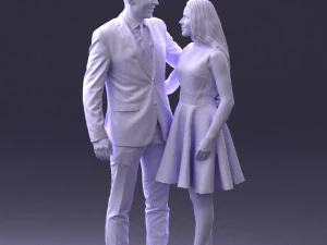 000345 Elegant Couple in Evening Attire 3D Model