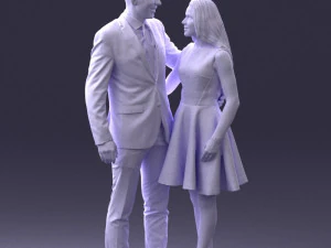 000345 Elegant Couple in Evening Attire 3D Model