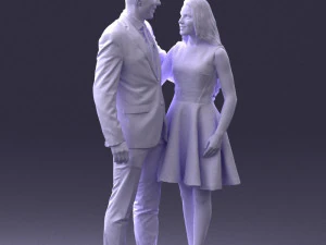 000345 Elegant Couple in Evening Attire 3D Model