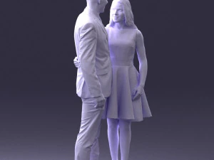000345 Elegant Couple in Evening Attire 3D Model