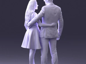 000345 Elegant Couple in Evening Attire 3D Model