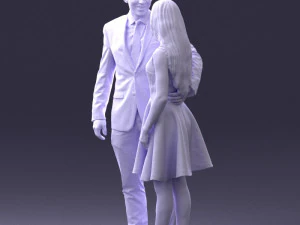 000345 Elegant Couple in Evening Attire 3D Model