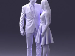 000345 Elegant Couple in Evening Attire 3D Model