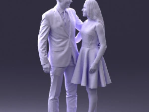 000345 Elegant Couple in Evening Attire 3D Model