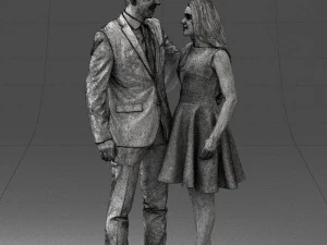 000345 Elegant Couple in Evening Attire 3D Model