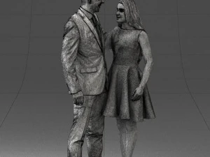 000345 Elegant Couple in Evening Attire 3D Model