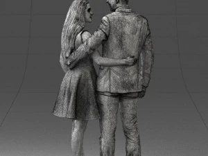 000345 Elegant Couple in Evening Attire 3D Model