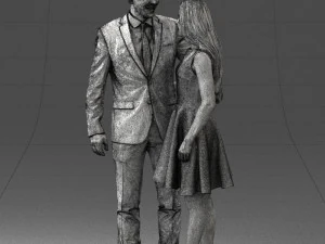 000345 Elegant Couple in Evening Attire 3D Model