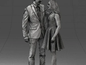 000345 Elegant Couple in Evening Attire 3D Model