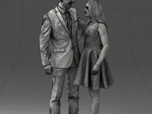 000345 Elegant Couple in Evening Attire 3D Model