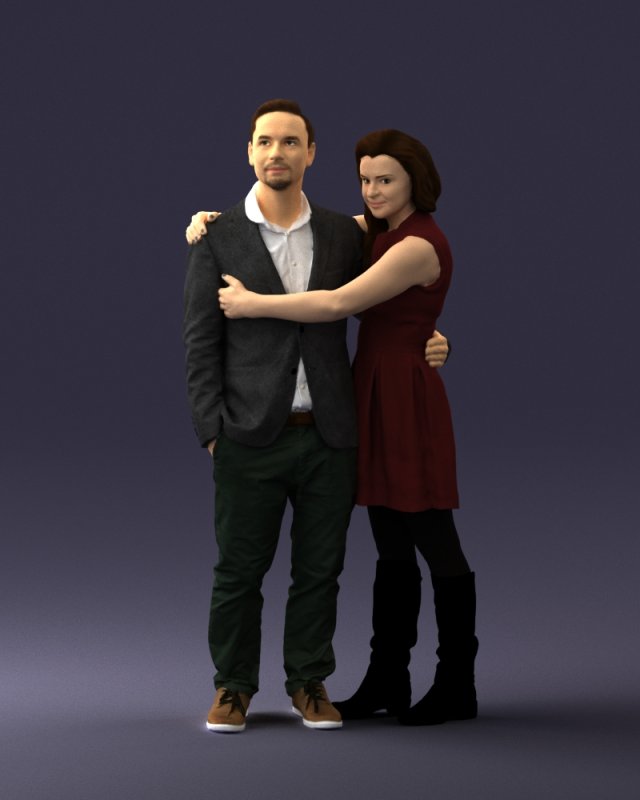 young couple 0003 3D-Modell .c4d .max .obj .3ds .fbx .stl .blend 