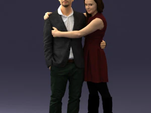 000346 Casal em Roupa Casual Modelo 3D