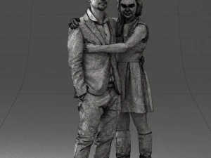 000346 Couple in Casual Outfit 3dp 3D Print Model