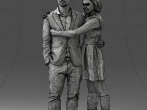 000346 Couple in Casual Outfit 3dp 3D Print Model