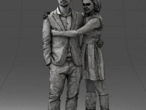000346 Couple in Casual Outfit 3dp 3D Print Model