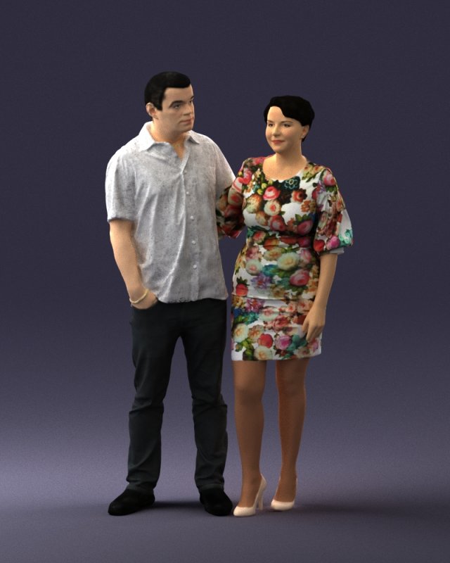 couplein casual wear 0016 3d print ready 3D 打印模型 .c4d .max .obj .3ds .fbx .stl .blend 