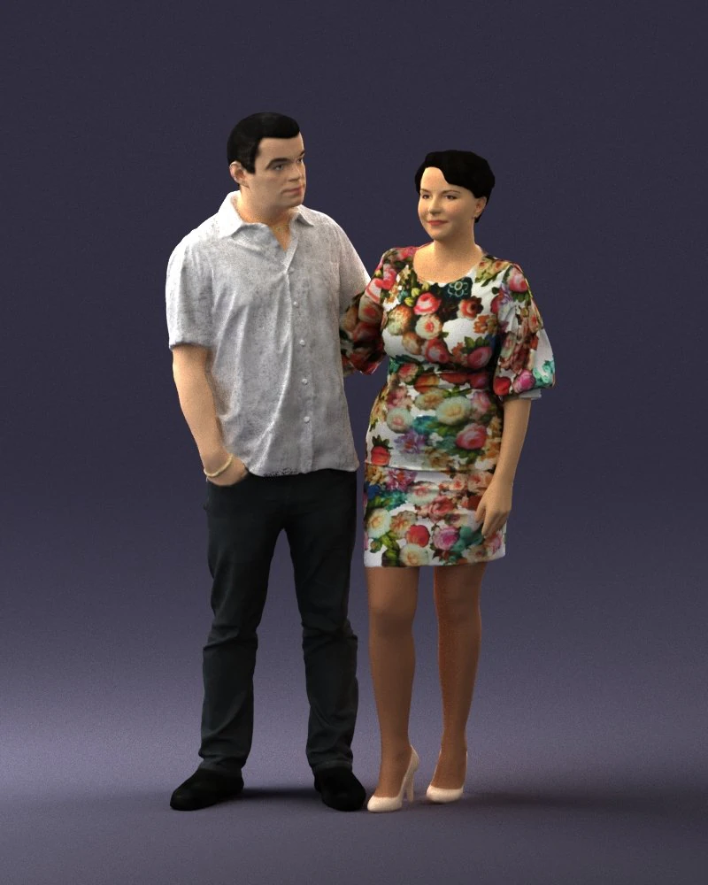 couplein casual wear 0016 3d print ready 3D Print Model .c4d .max .obj .3ds .fbx .stl .blend