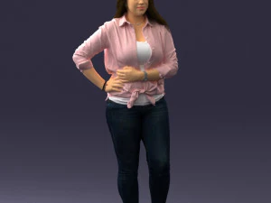 000347 Young Woman in Casual Outfit 3D Model