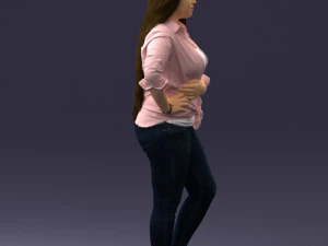 000347 Young Woman in Casual Outfit 3D Model