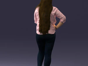 000347 Young Woman in Casual Outfit 3D Model