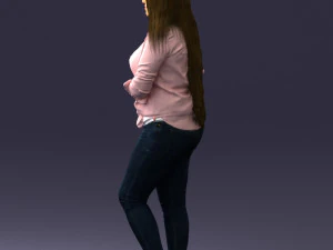 000347 Young Woman in Casual Outfit 3D Model