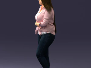 000347 Young Woman in Casual Outfit 3D Model