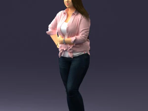 000347 Young Woman in Casual Outfit 3D Model