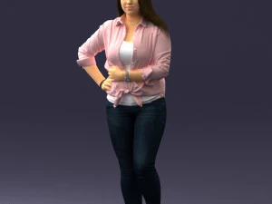 000347 Young Woman in Casual Outfit 3D Model