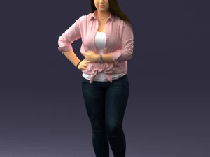 000347 Young Woman in Casual Outfit 3D Model