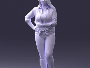 000347 Young Woman in Casual Outfit 3D Model