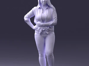 000347 Young Woman in Casual Outfit 3D Model