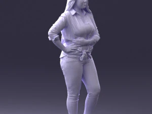 000347 Young Woman in Casual Outfit 3D Model