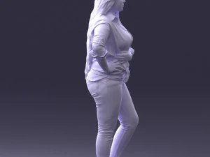 000347 Young Woman in Casual Outfit 3D Model