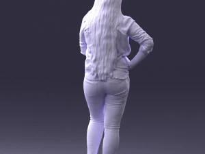 000347 Young Woman in Casual Outfit 3D Model