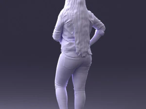 000347 Young Woman in Casual Outfit 3D Model