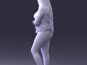000347 Young Woman in Casual Outfit 3D Model