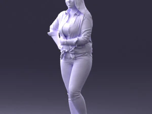 000347 Young Woman in Casual Outfit 3D Model