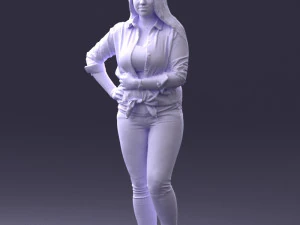 000347 Young Woman in Casual Outfit 3D Model