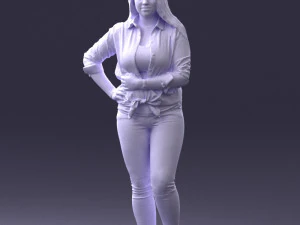 000347 Young Woman in Casual Outfit 3D Model