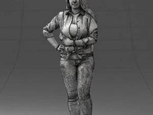 000347 Young Woman in Casual Outfit 3D Model
