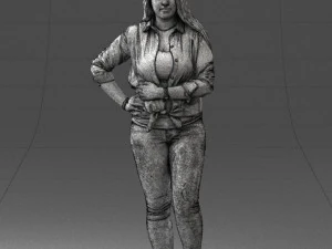 000347 Young Woman in Casual Outfit 3D Model