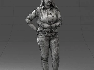 000347 Young Woman in Casual Outfit 3D Model