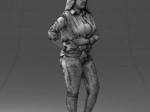000347 Young Woman in Casual Outfit 3D Model