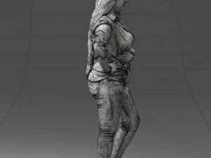 000347 Young Woman in Casual Outfit 3D Model