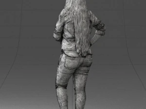 000347 Young Woman in Casual Outfit 3D Model