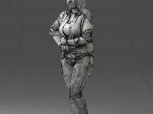000347 Young Woman in Casual Outfit 3D Model