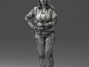 000347 Young Woman in Casual Outfit 3D Model