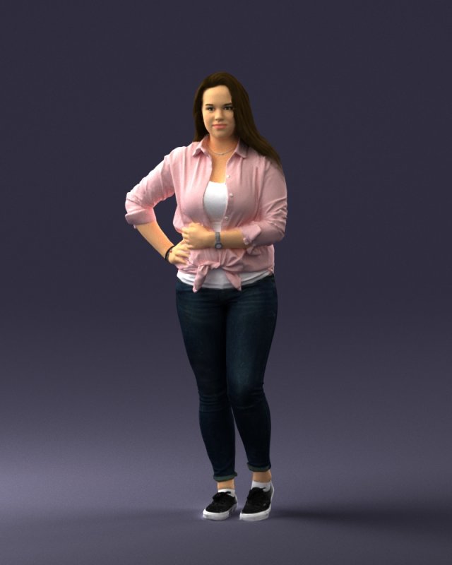 girl in pink sweater 0004 3d print ready Model Cetak 3D .c4d .max .obj .3ds .fbx .stl .blend 