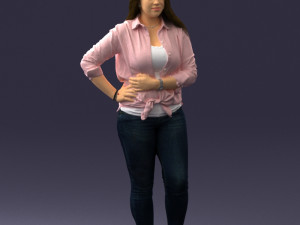 girl in pink sweater 0004 3d print ready Model Cetak 3D