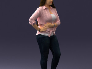 girl in pink sweater 0004 3d print ready Model Cetak 3D